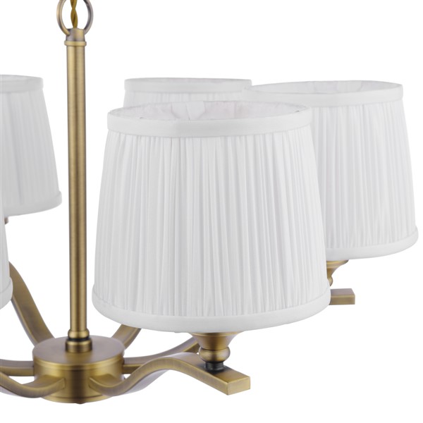 (image for) Laura Ashley Hemsley 6 Light Chandelier Matt Antique Brass With Shade